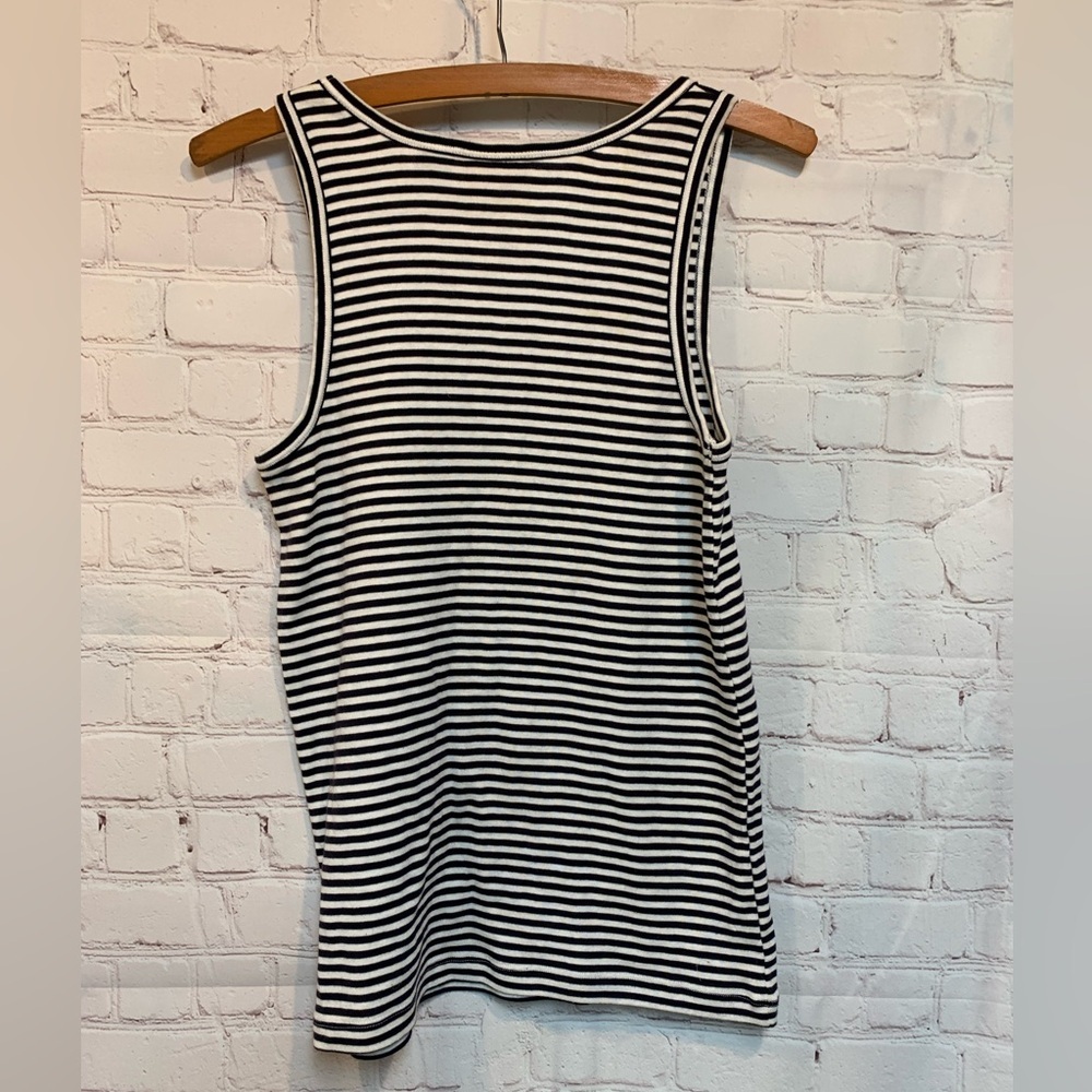 Tory Burch Black Striped Silver Sequined Tank Top Size M - Picture 5 of 5